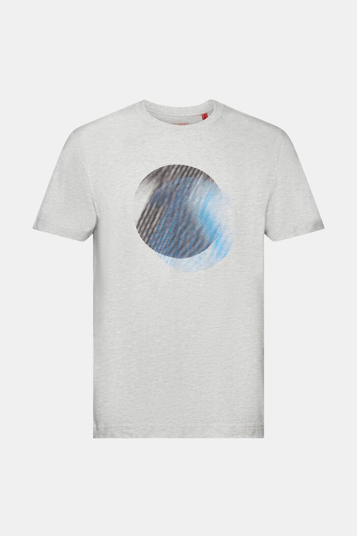 T-shirt z okrągłym dekoltem i nadrukiem z przodu, LIGHT GREY, detail image number 6