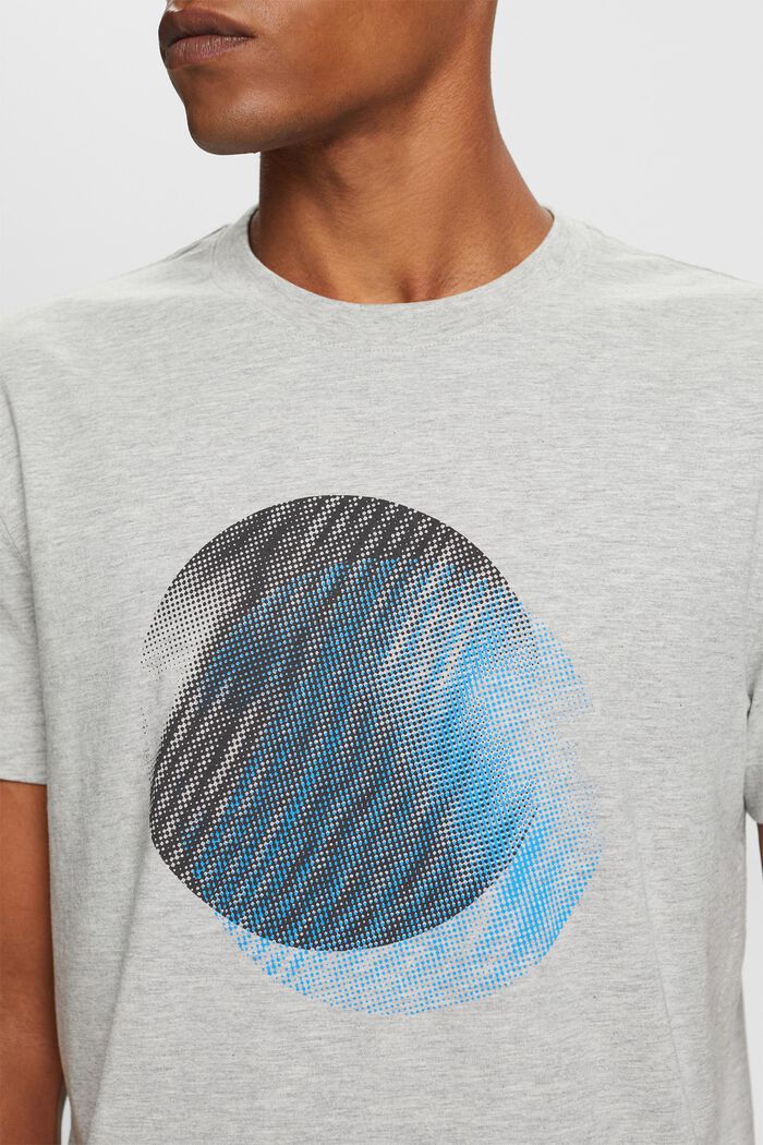 T-shirt z okrągłym dekoltem i nadrukiem z przodu, LIGHT GREY, detail image number 2